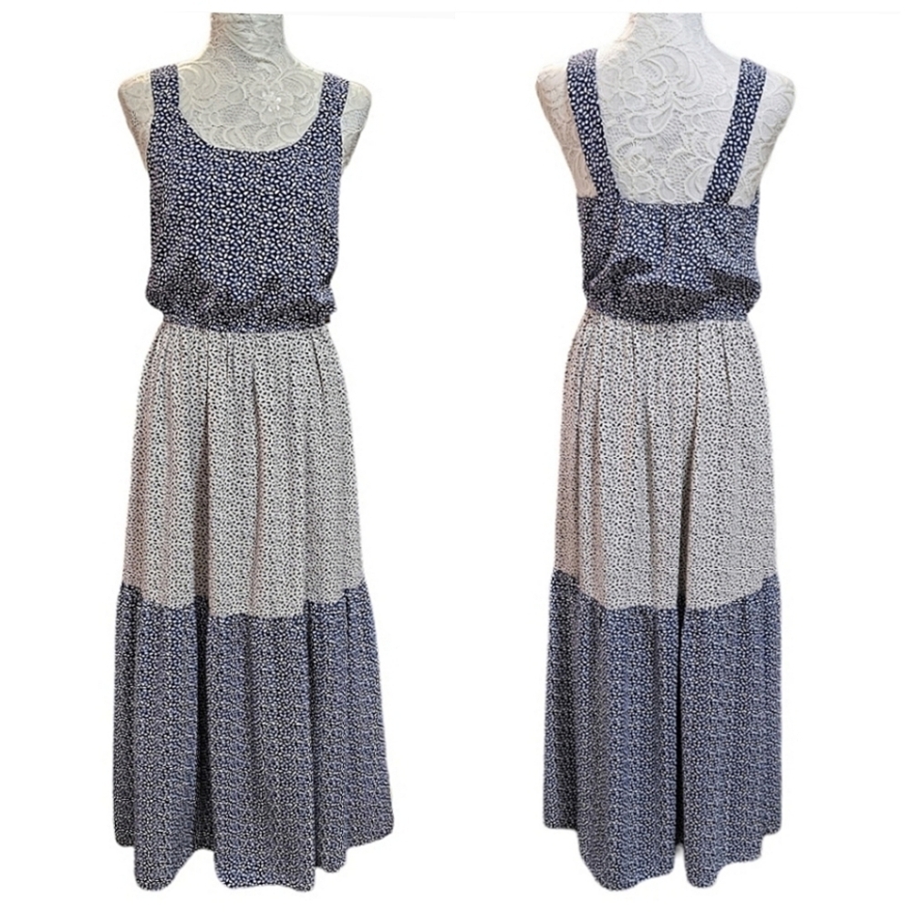 Waverly Grey Liberant Tara Bohemian Peasant Cottagecore Full Length Tiered Dress